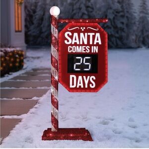 LED Santa Countdown Sign